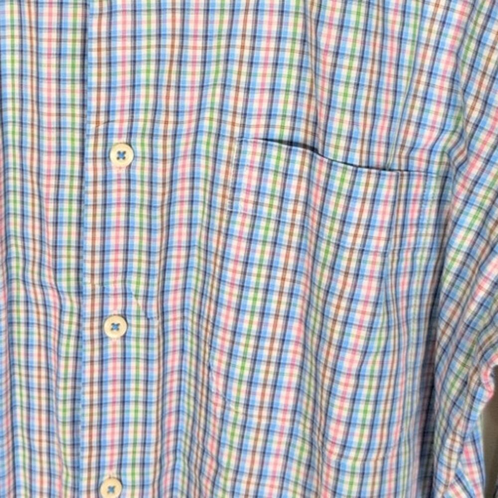 Peter Millar blue plaid long sleeve button up shirt Size Medium Preppy Classic - Picture 5 of 6
